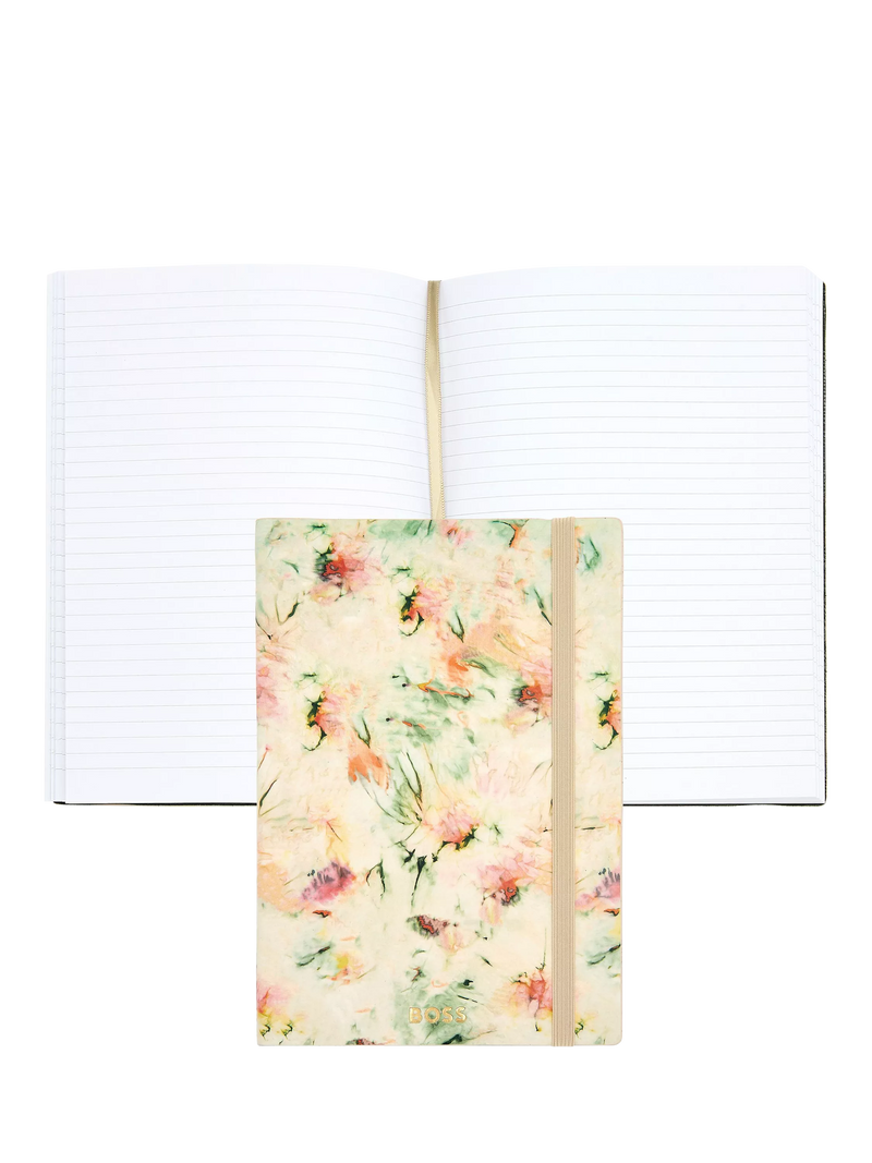 HUGO BOSS A5 tie-dye flower notebook cream, imported from the UK