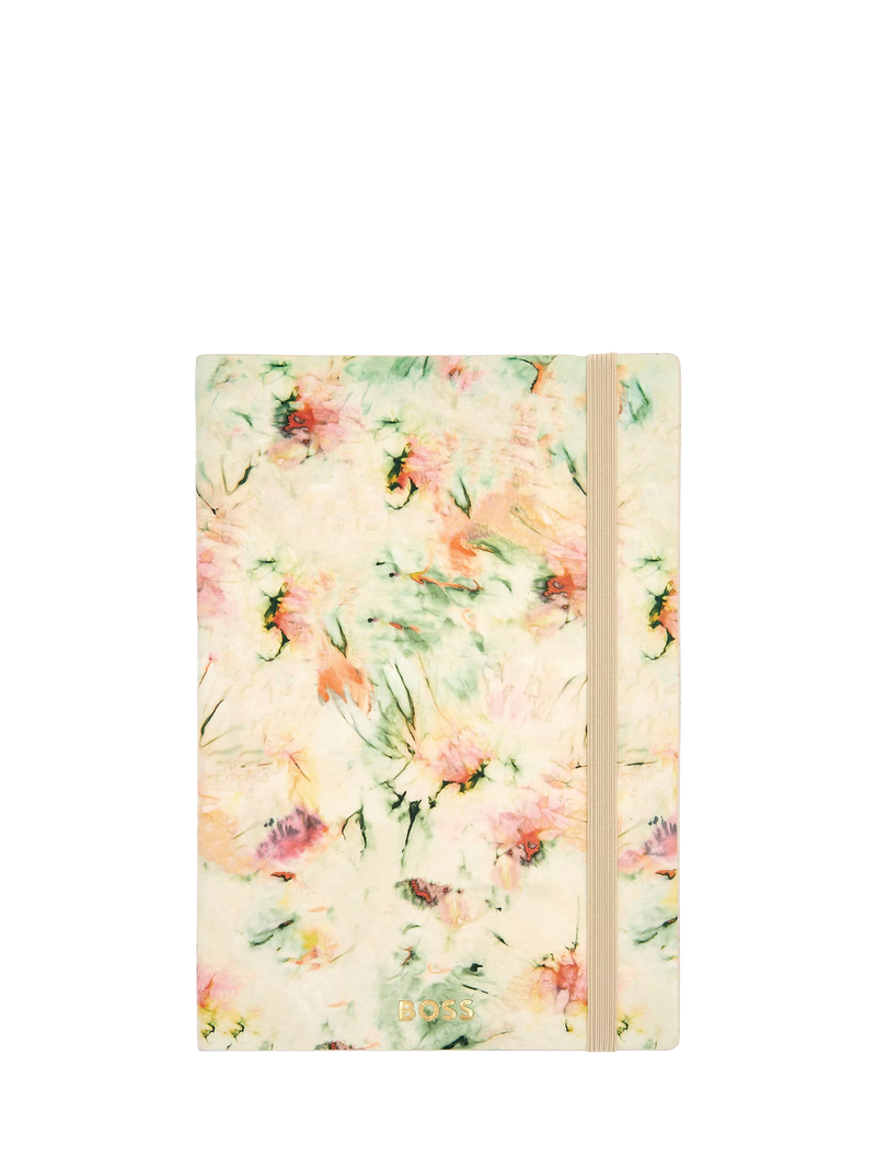 HUGO BOSS A5 tie-dye flower notebook cream, imported from the UK