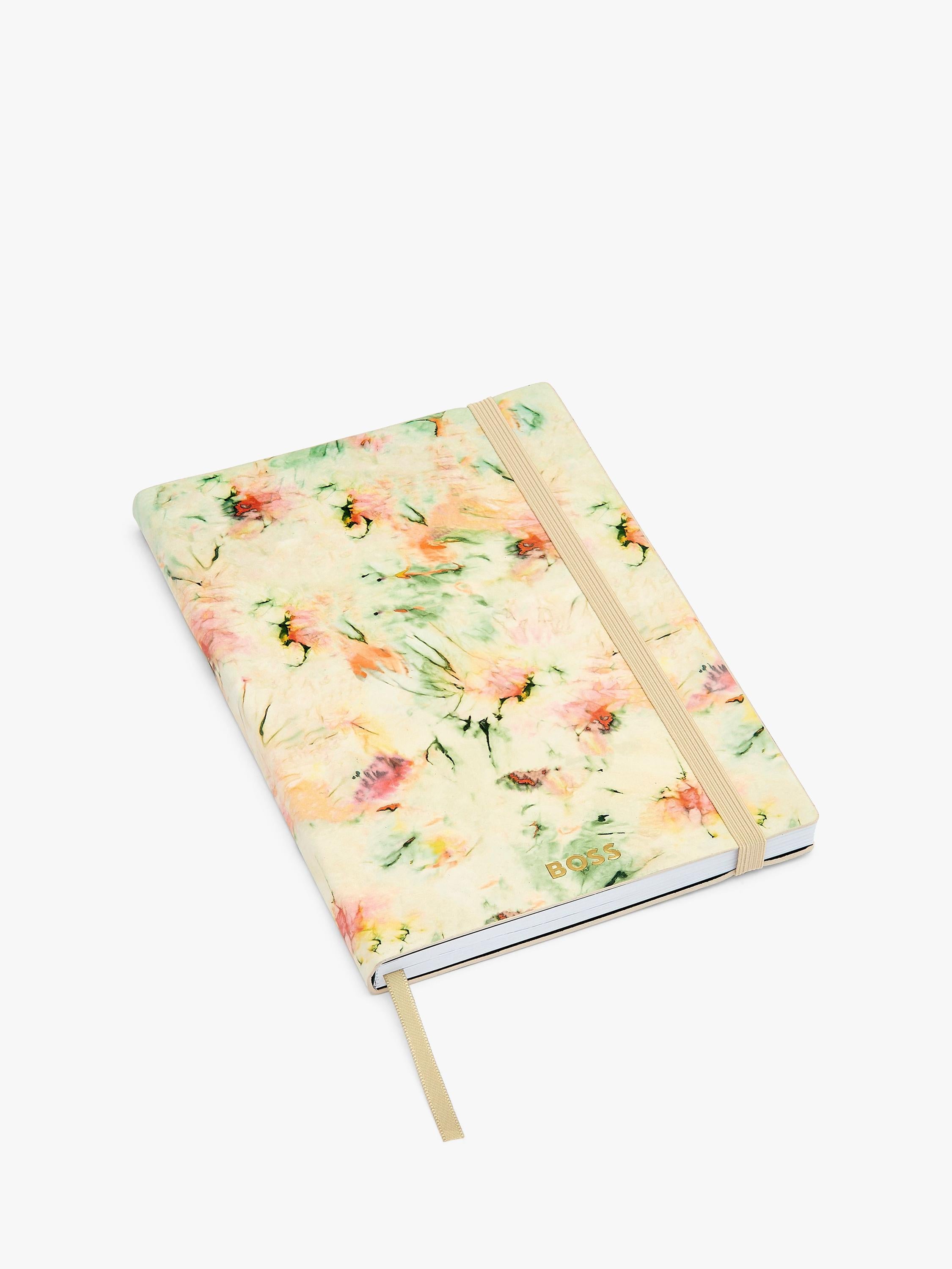 HUGO BOSS A5 tie-dye flower notebook cream, imported from the UK