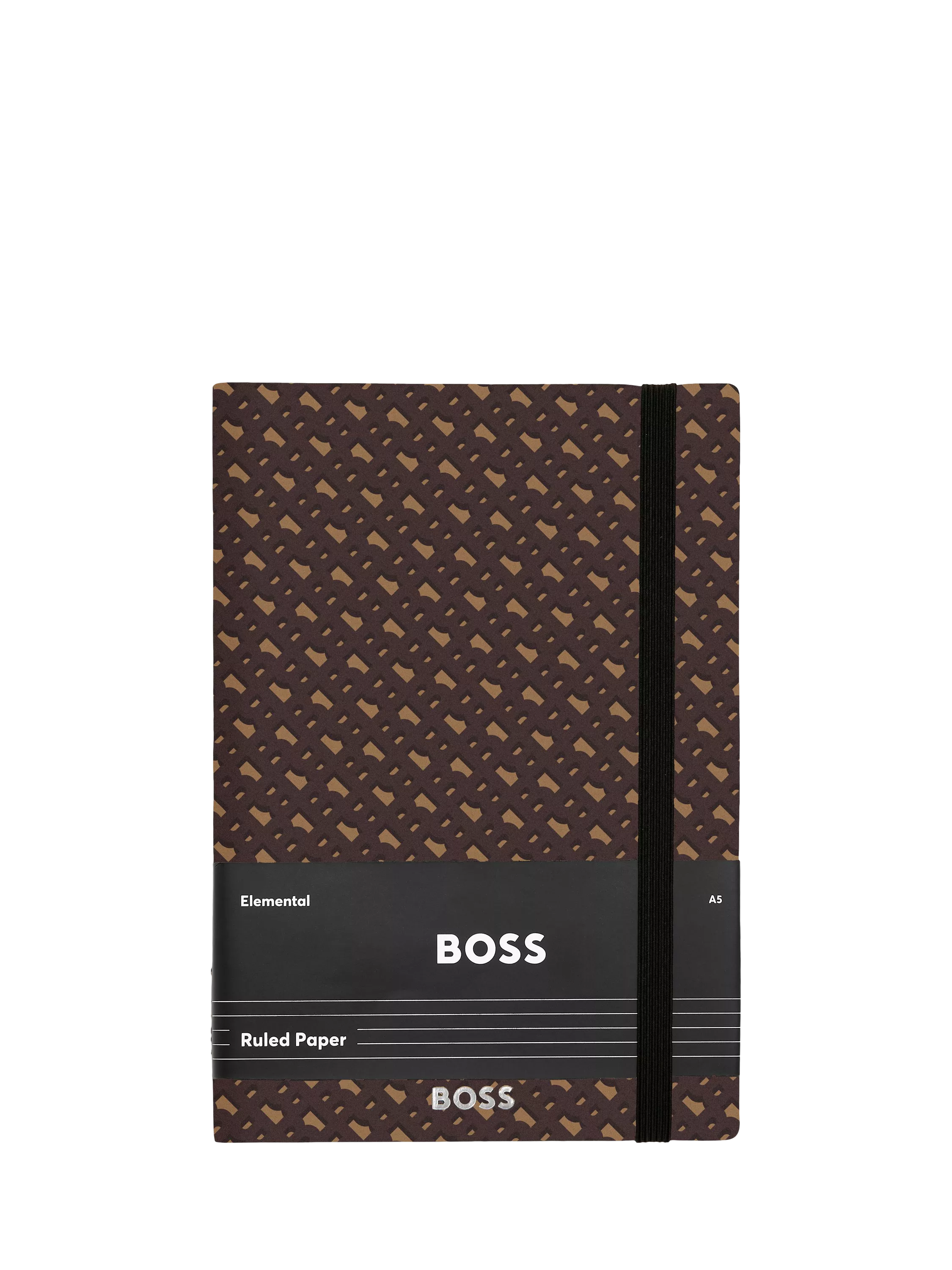 HUGO BOSS A5 Elemental Monogram notebook in camel, imported from the UK