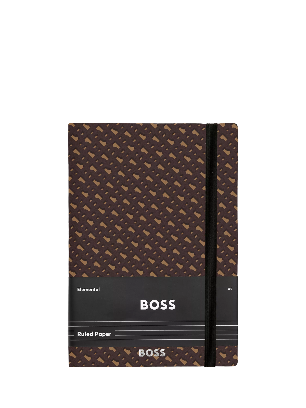 HUGO BOSS A5 Elemental Monogram notebook in camel, imported from the UK