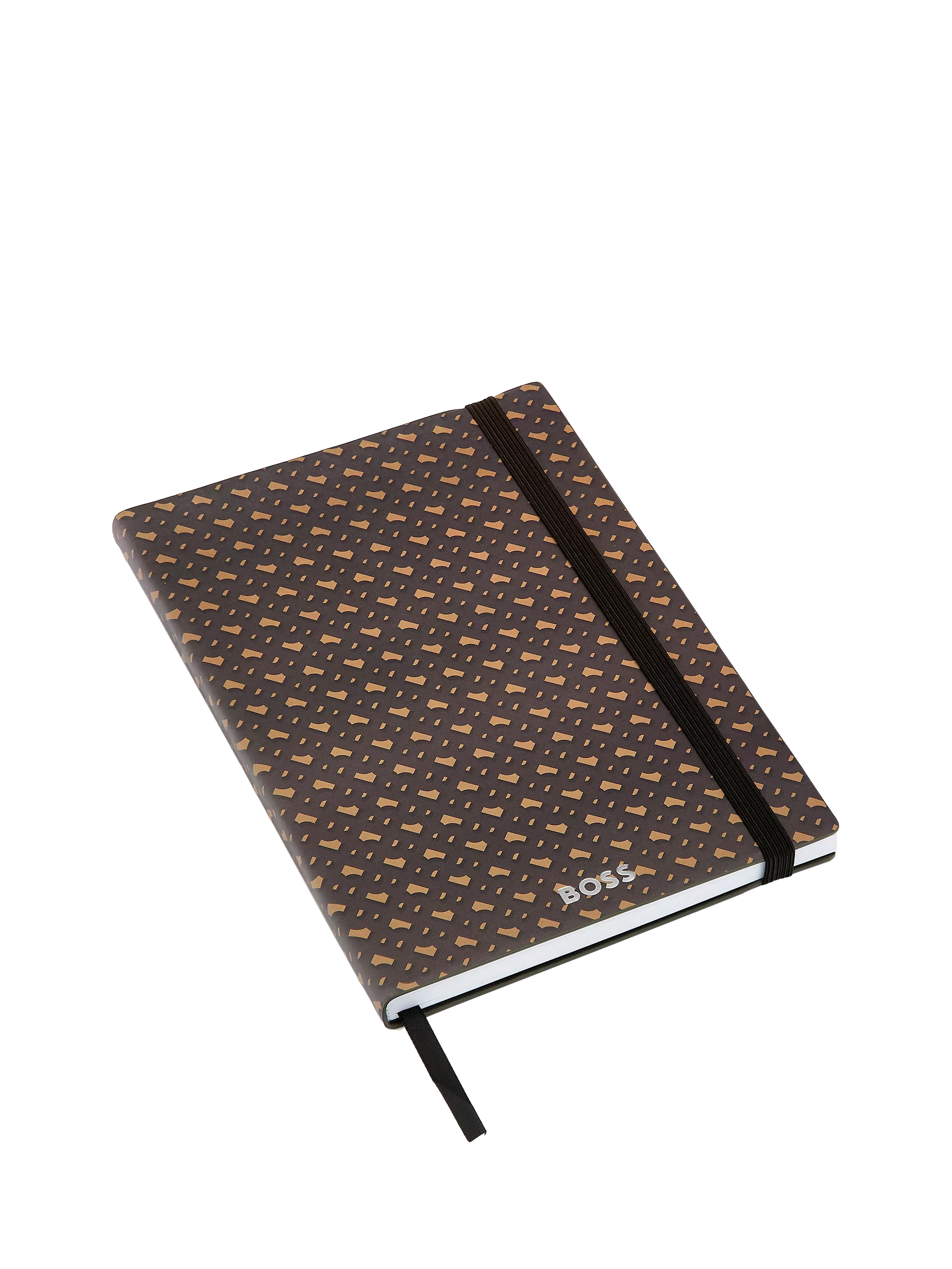 HUGO BOSS A5 Elemental Monogram notebook in camel, imported from the UK