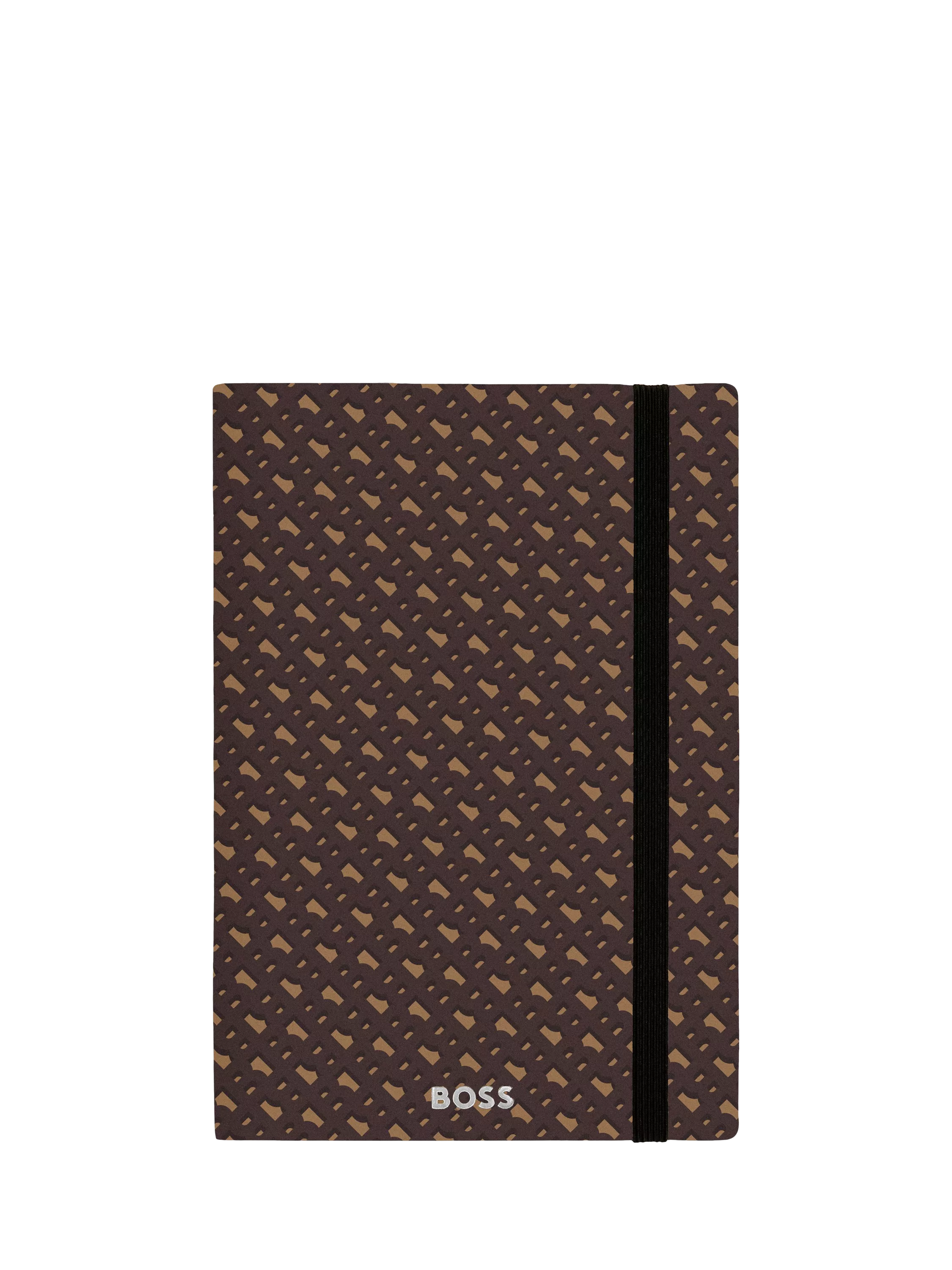 HUGO BOSS A5 Elemental Monogram notebook in camel, imported from the UK