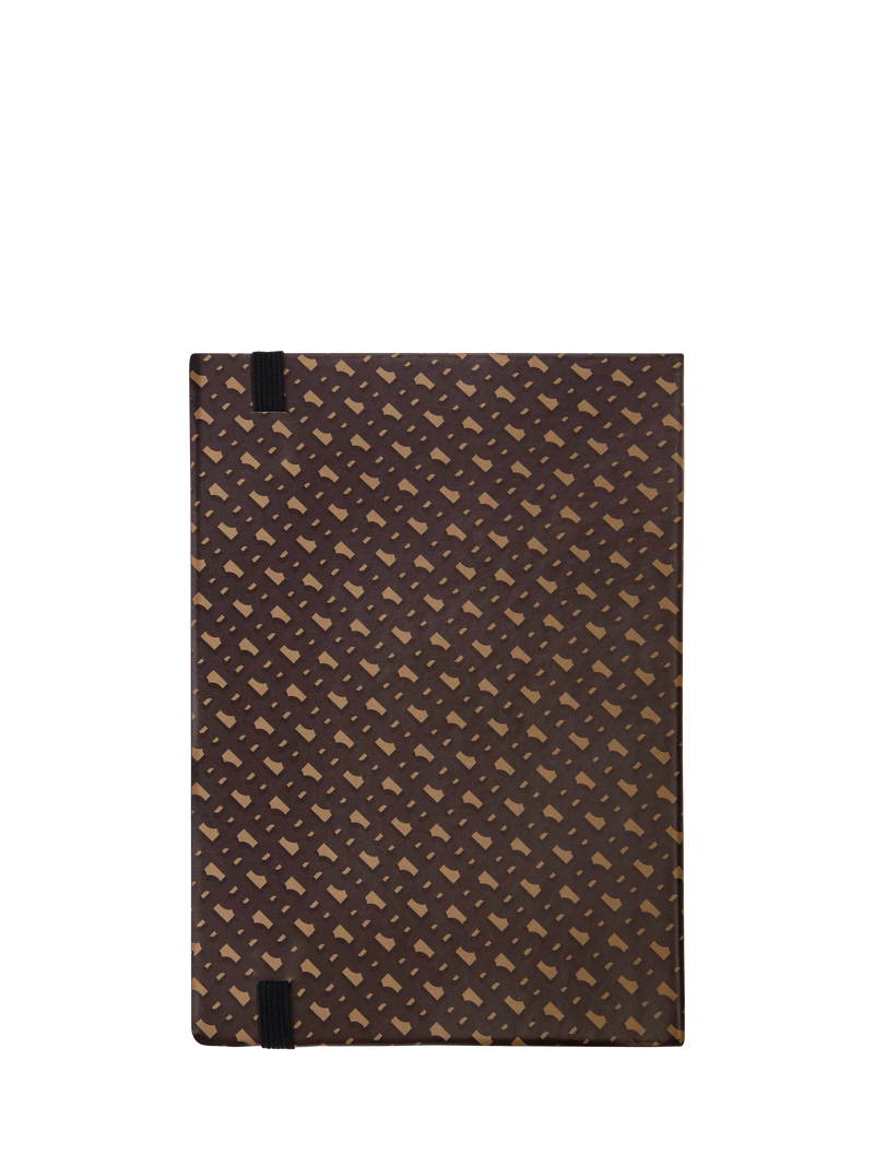 HUGO BOSS A5 Elemental Monogram notebook in camel, imported from the UK