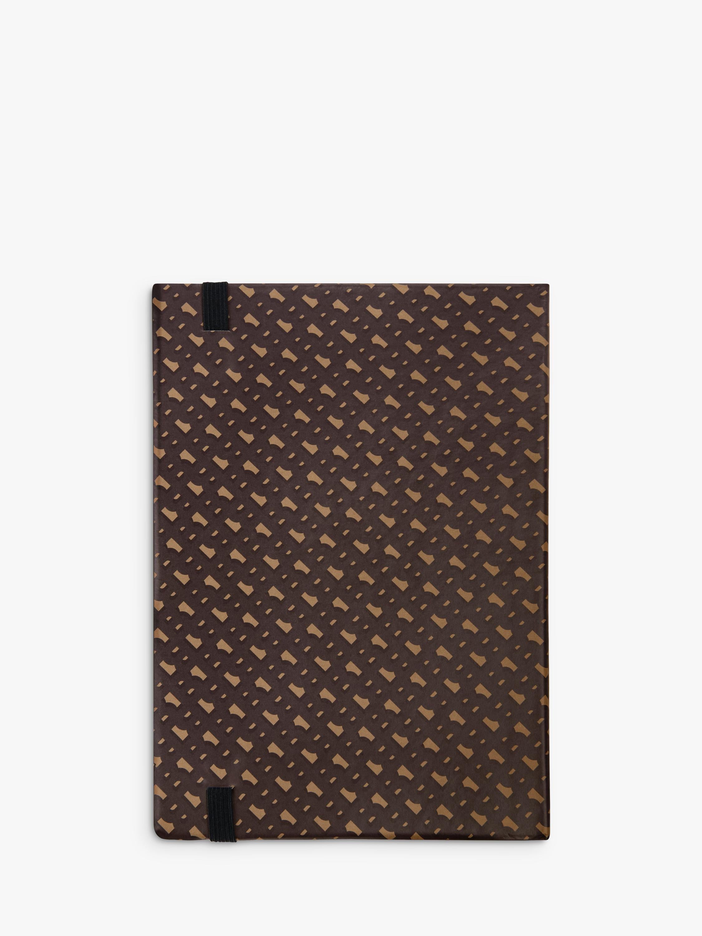 HUGO BOSS A5 Elemental Monogram notebook in camel, imported from the UK