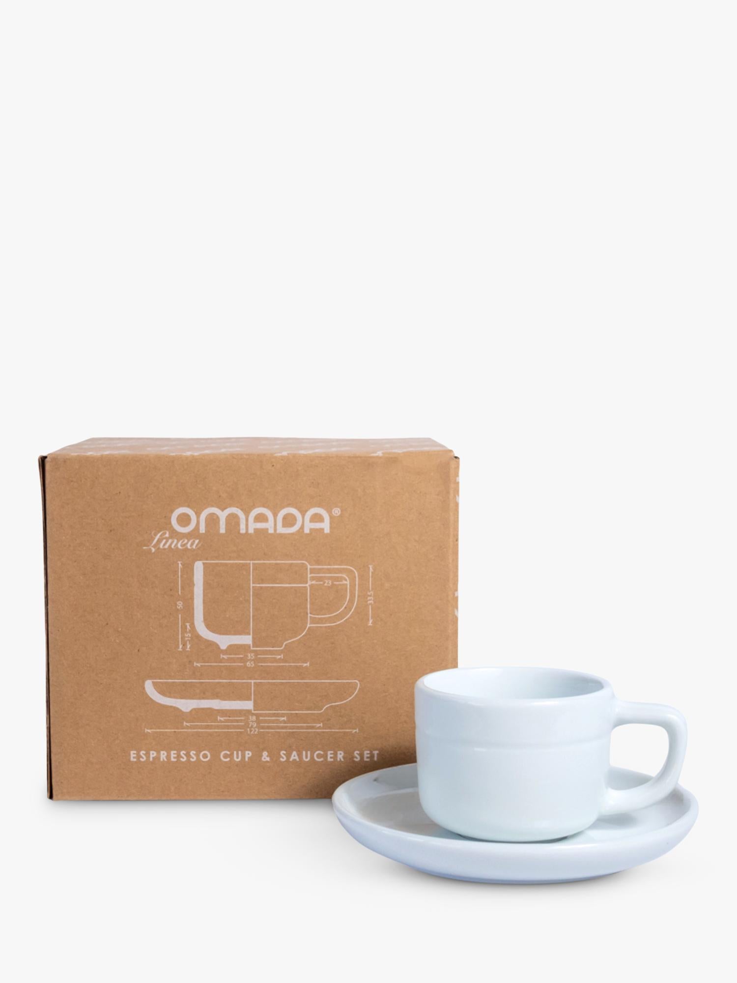 OMADA white porcelain espresso mug set 90ml, UK version