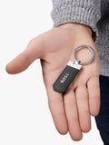 HUGO BOSS black leather keyring with chrome details - British product