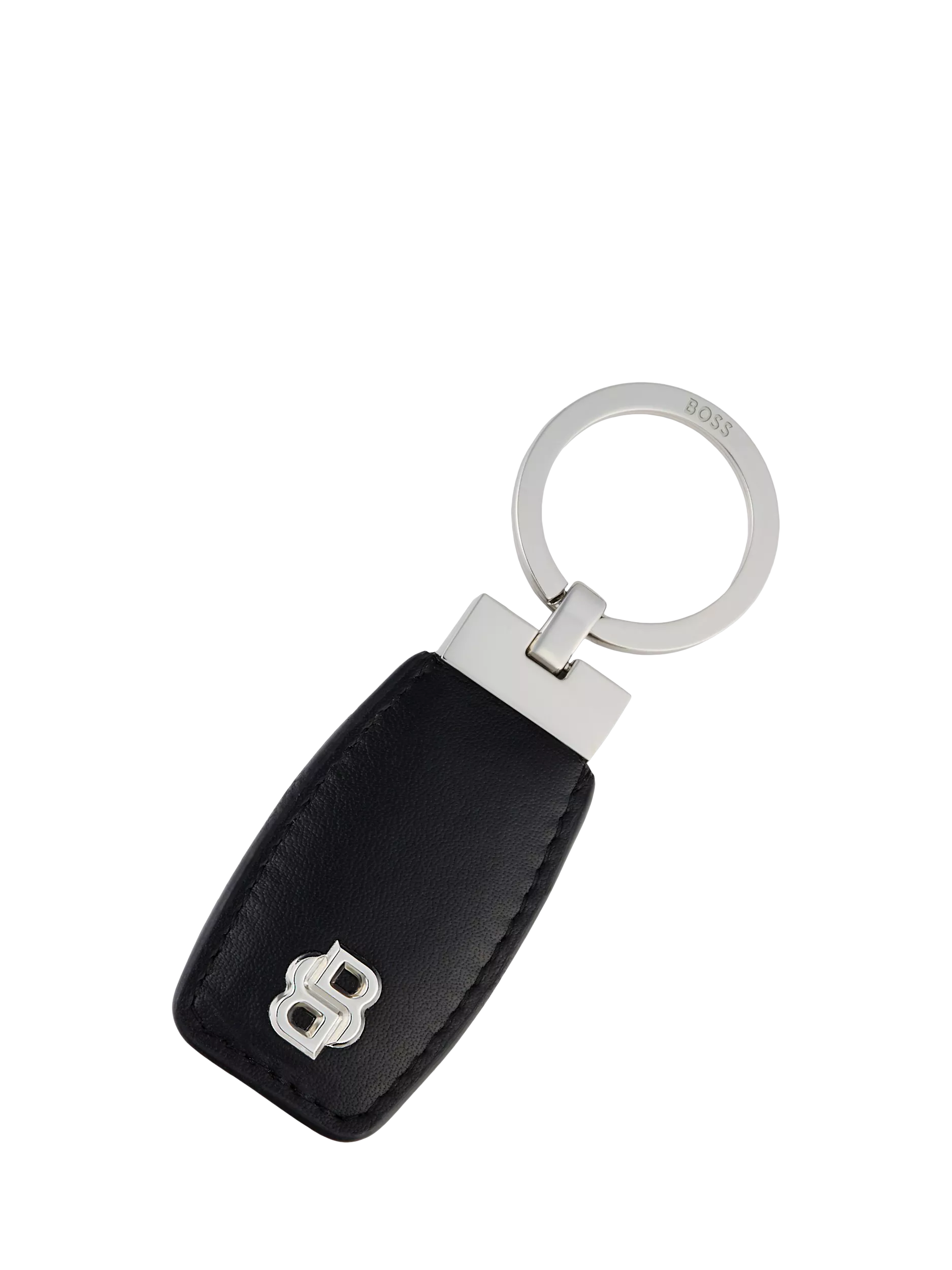 Hugo Boss Double B keyring black chrome, imported from the UK
