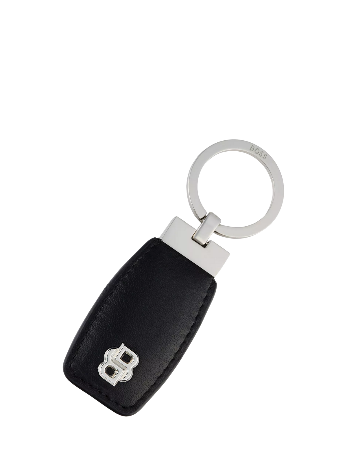 Hugo Boss Double B keyring black chrome, imported from the UK
