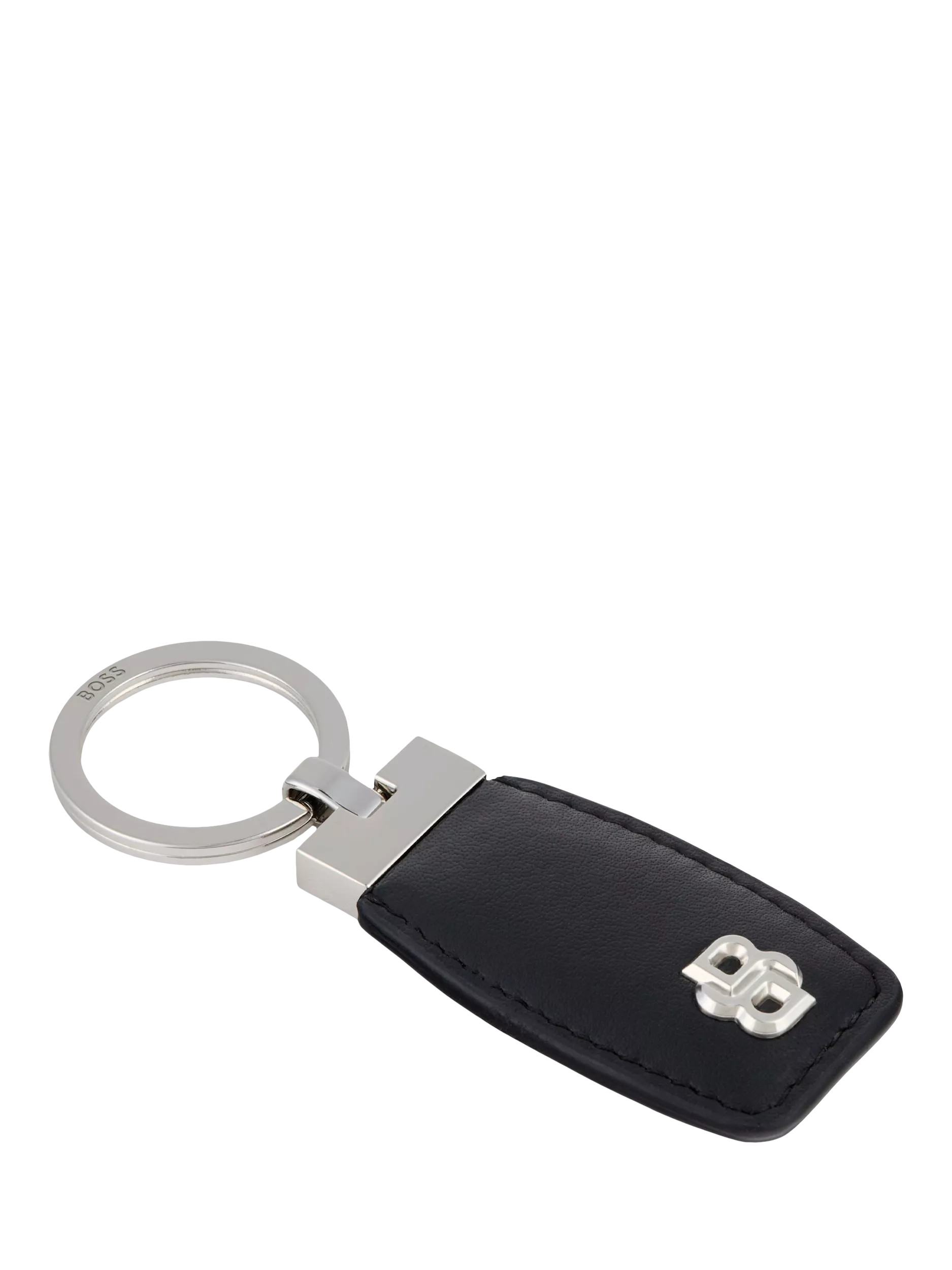 Hugo Boss Double B keyring black chrome, imported from the UK