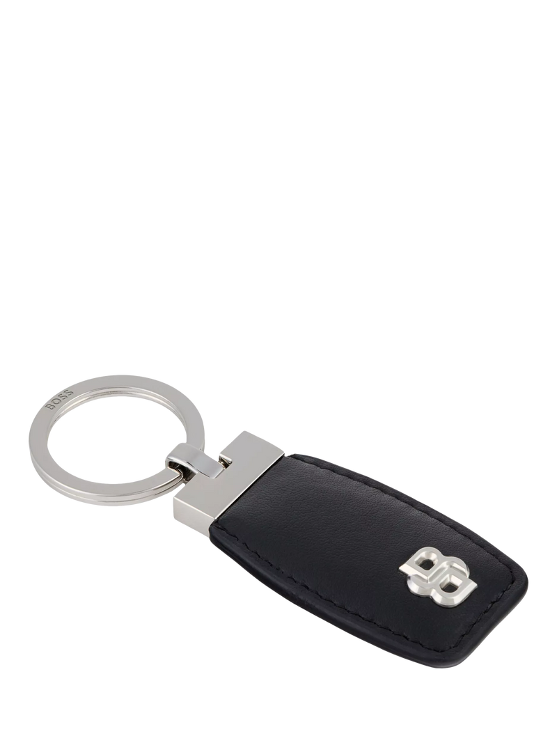 Hugo Boss Double B keyring black chrome, imported from the UK