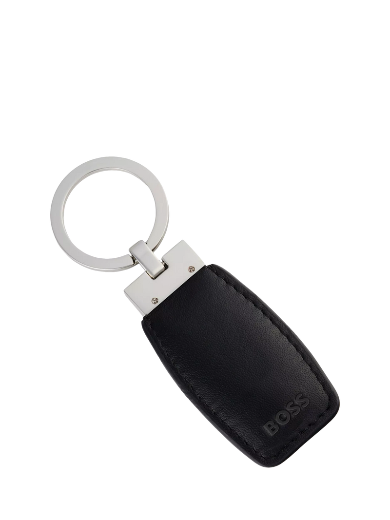 Hugo Boss Double B keyring black chrome, imported from the UK