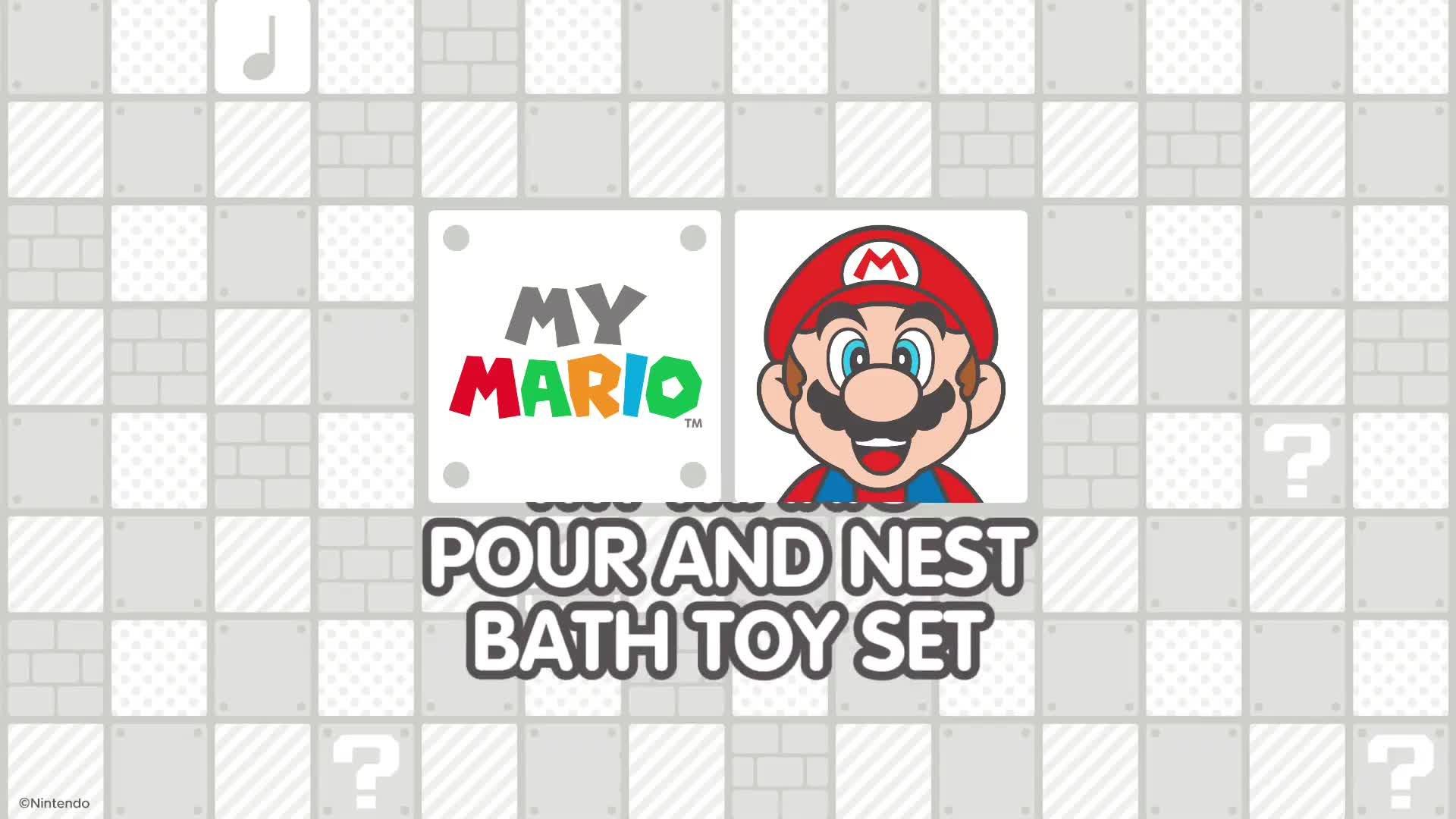 Nintendo Super Mario pour and nest bath toy set - British product