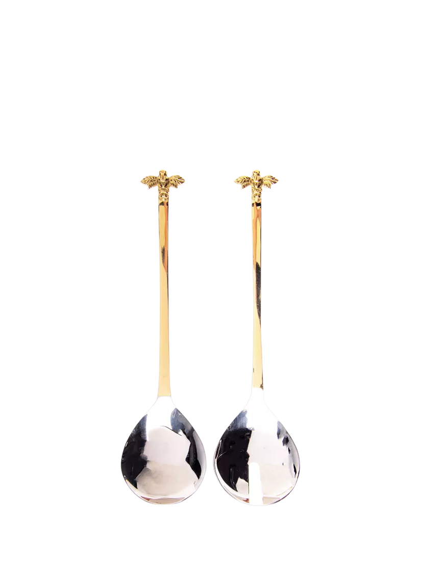 Selbrae House metallic bee salad servers - British product