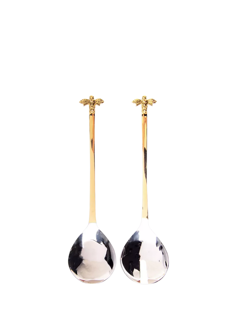 Selbrae House metallic bee salad servers - British product