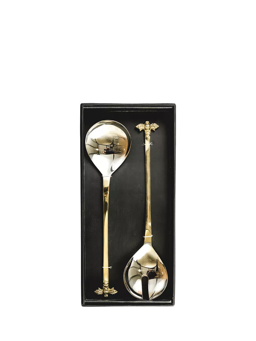 Selbrae House metallic bee salad servers - British product