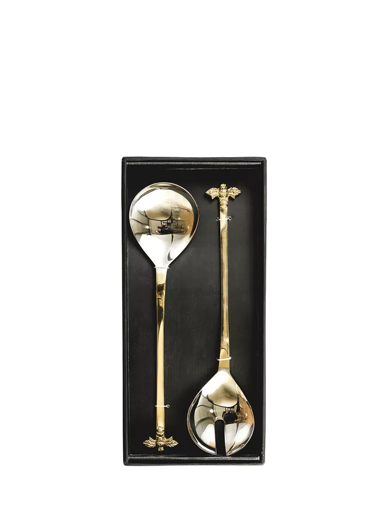 Selbrae House metallic bee salad servers - British product