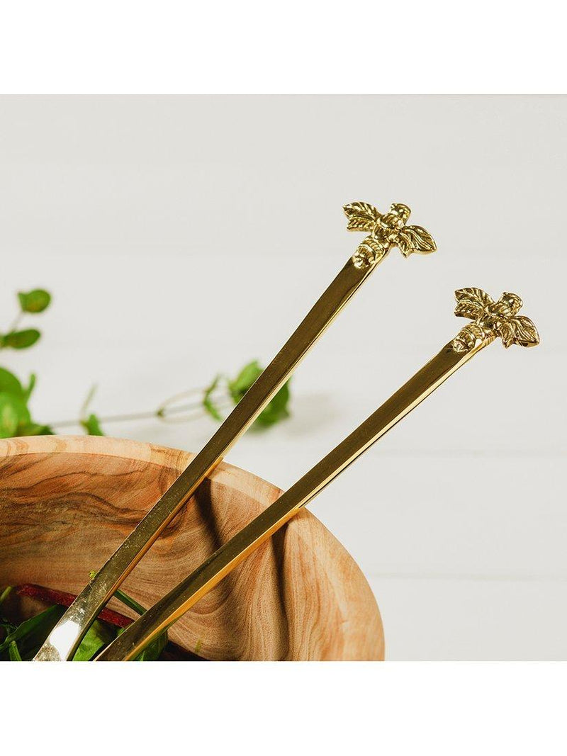 Selbrae House metallic bee salad servers - British product