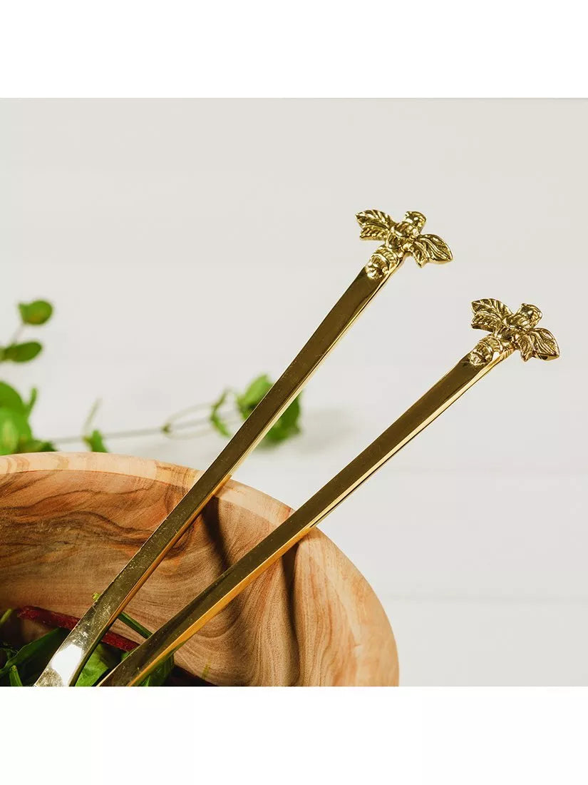 Selbrae House metallic bee salad servers - British product