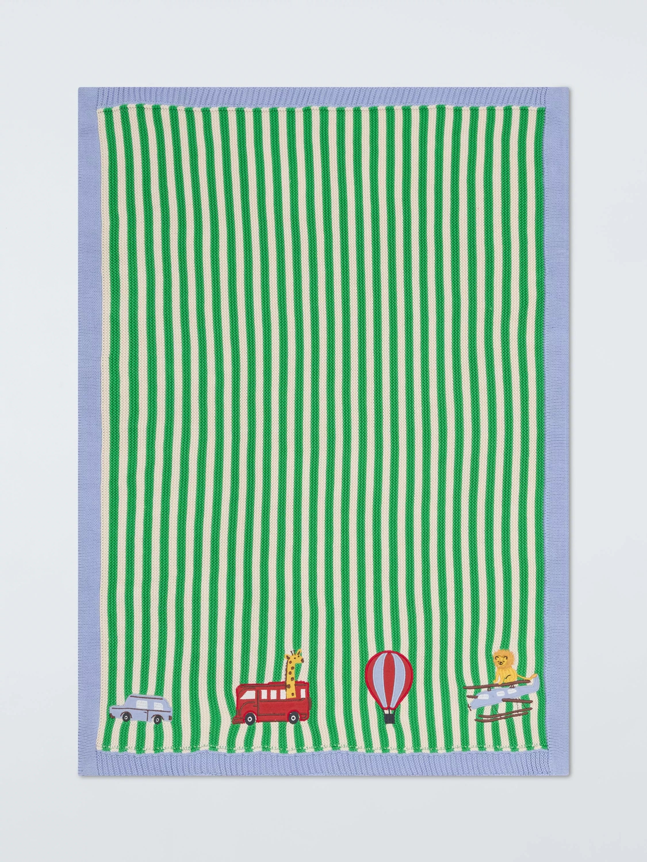 John Lewis baby blanket Discovery Transport Stripe 75x100cm, UK version