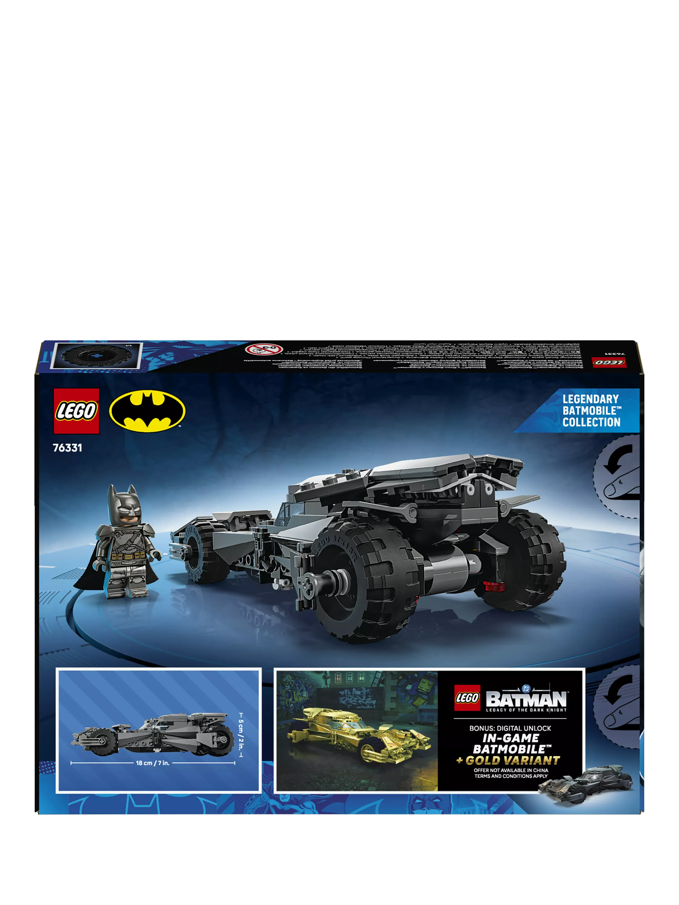 LEGO Batman v Superman Batmobile building toy 76331 - British product