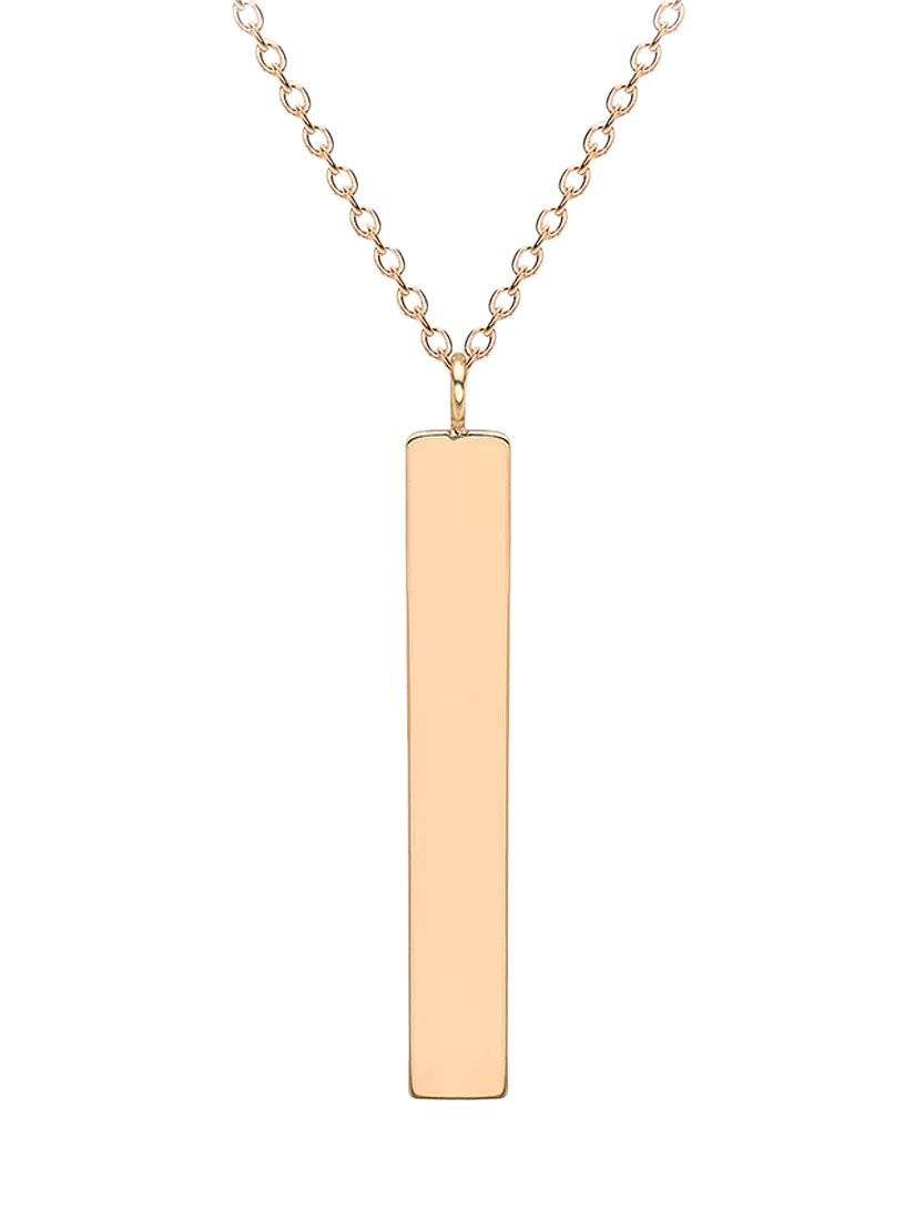 IBB 9ct Rose Gold Vertical Bar Necklace