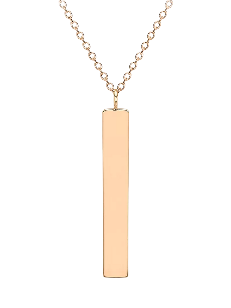 IBB 9ct Rose Gold Vertical Bar Necklace