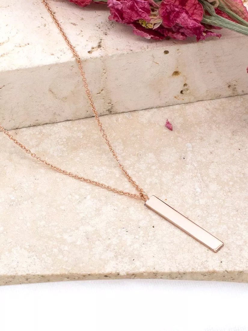 IBB 9ct rose gold bar necklace - British product