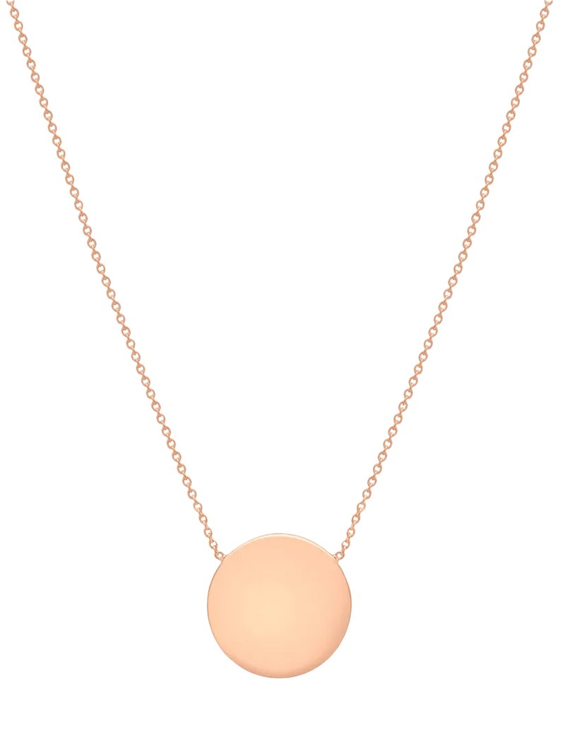 IBB Disc Pendant Necklace, Rose Gold