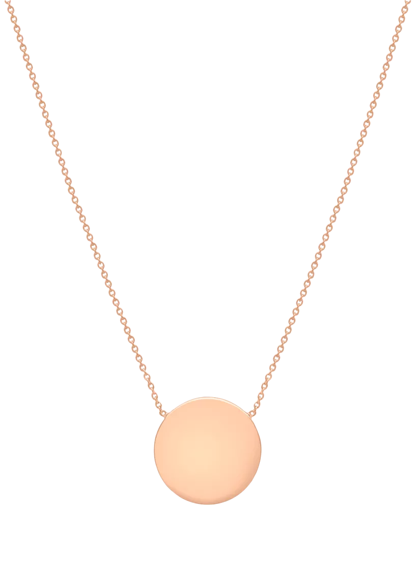IBB Disc Pendant Necklace, Rose Gold