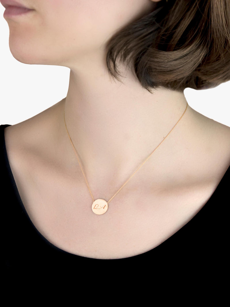IBB disc pendant necklace rose gold, imported from the UK