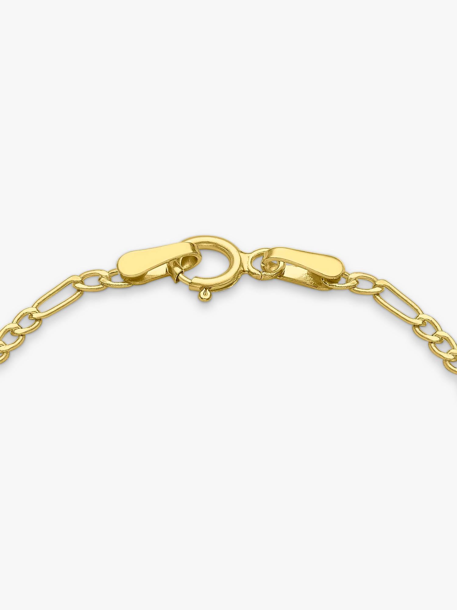 IBB children's 9ct yellow gold Figaro ID bracelet 26.5-33cm (British brand)