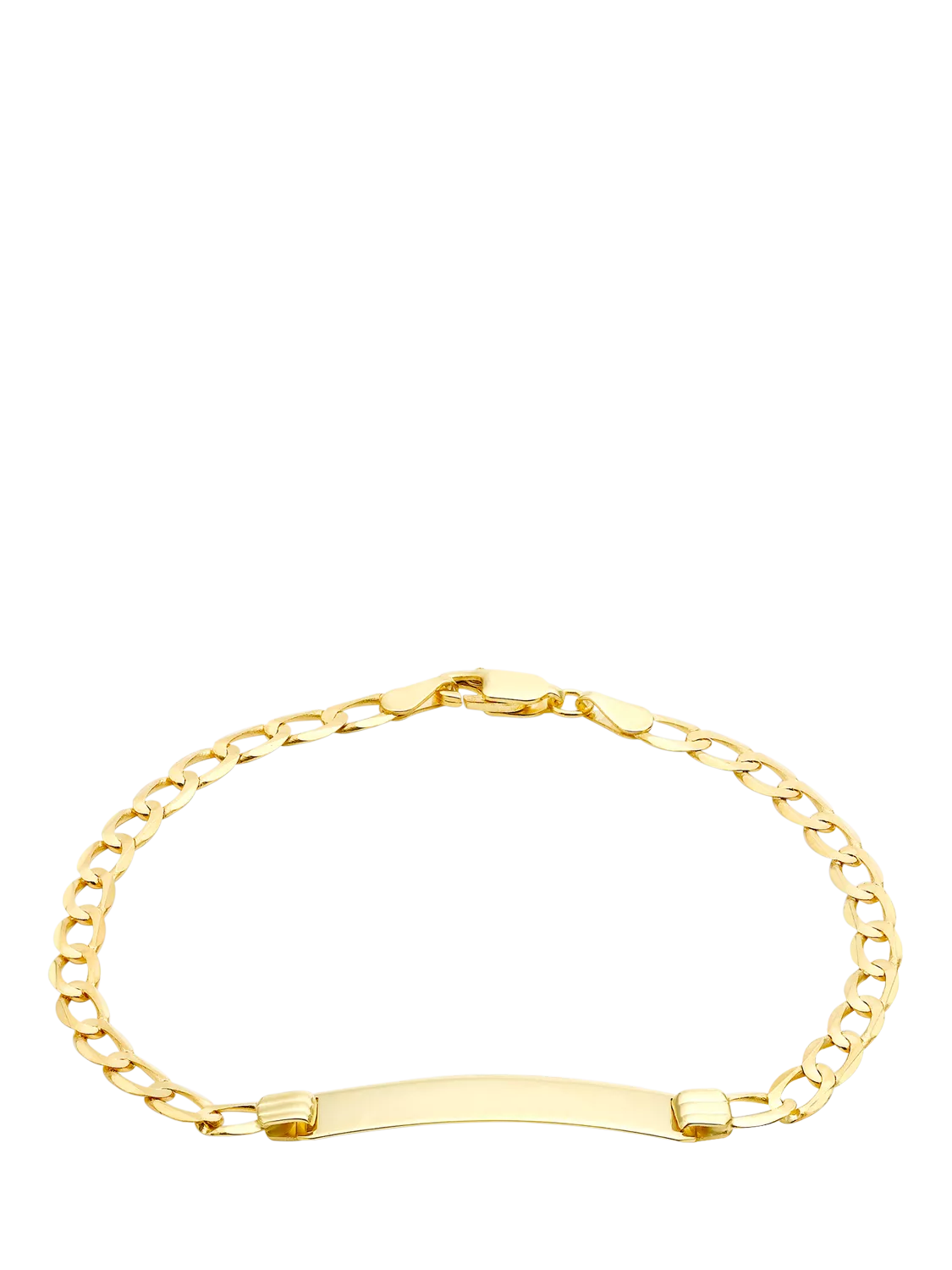IBB 9ct yellow gold flat curb ID bracelet, imported from the UK