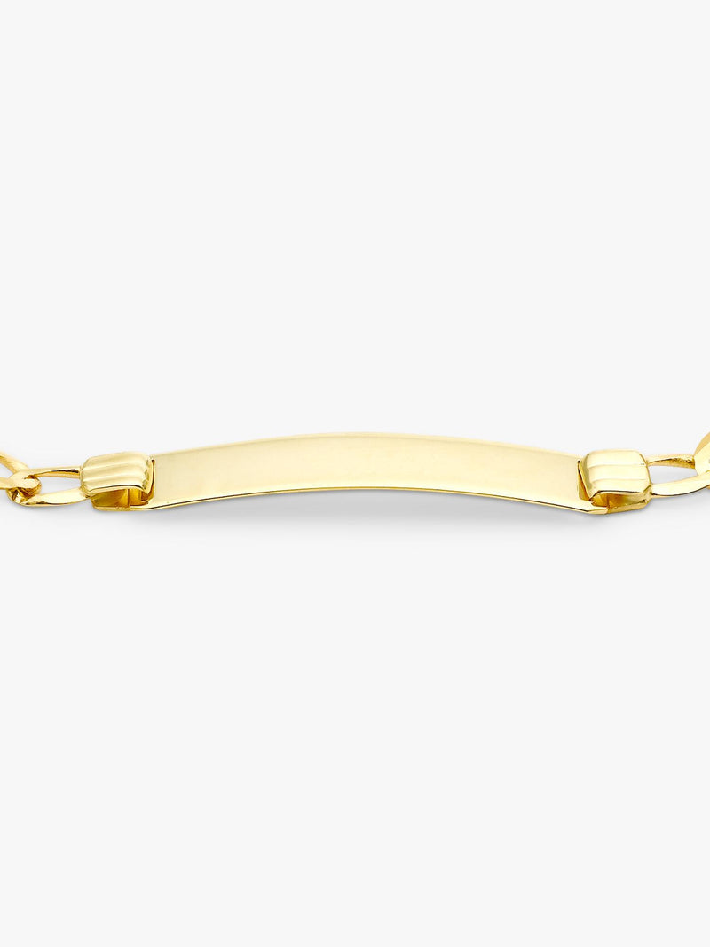 IBB 9ct yellow gold flat curb ID bracelet, imported from the UK