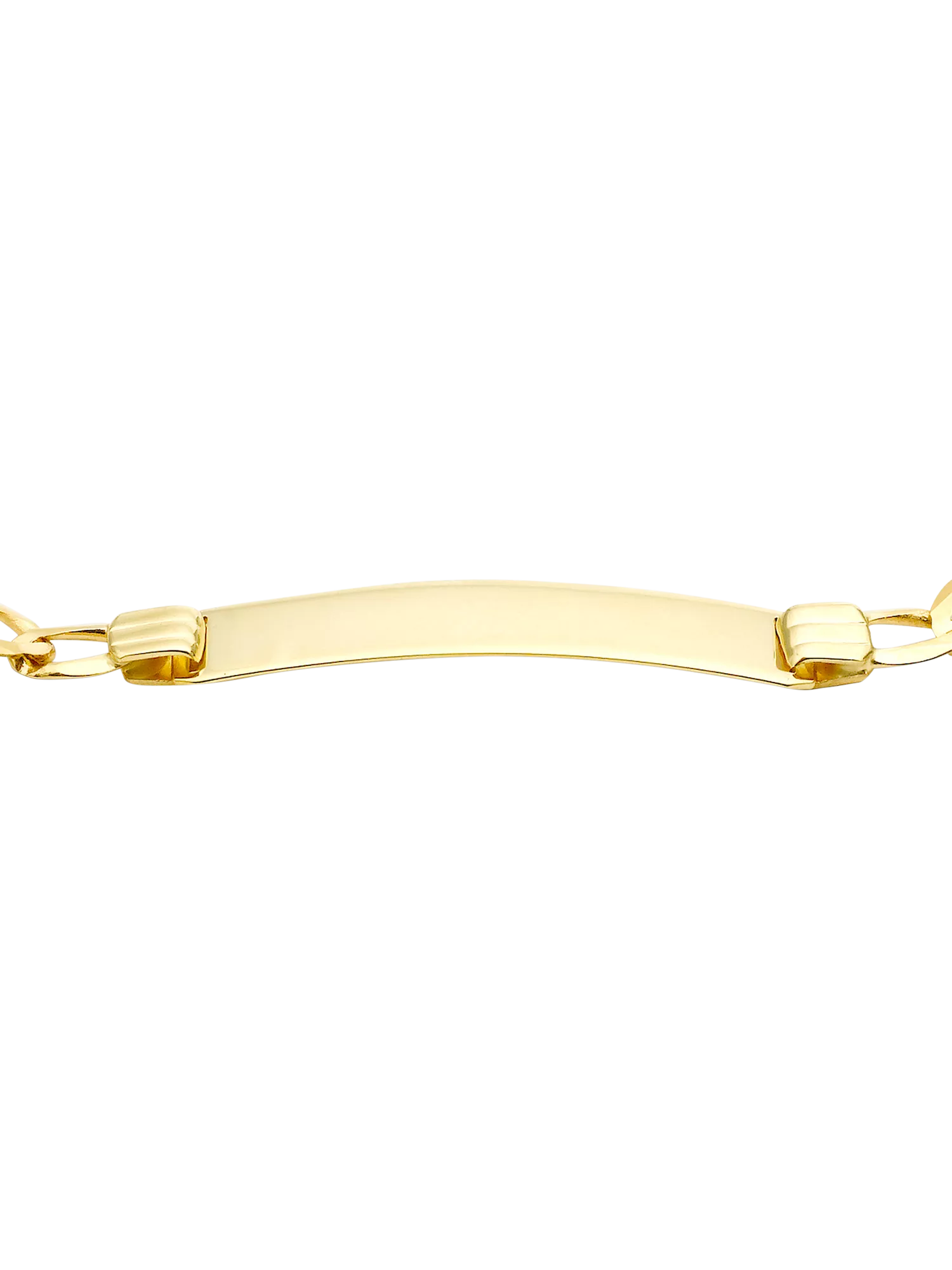 IBB 9ct yellow gold flat curb ID bracelet, imported from the UK
