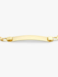 IBB 9ct yellow gold flat curb ID bracelet, imported from the UK