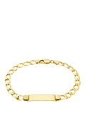 IBB 9ct Yellow Gold Flat Diamond Cut Curb ID Bracelet