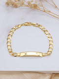 IBB 9ct gold flat diamond cut curb ID bracelet - British product