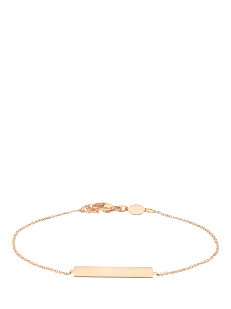 IBB 9ct rose gold horizontal bar bracelet (British brand)