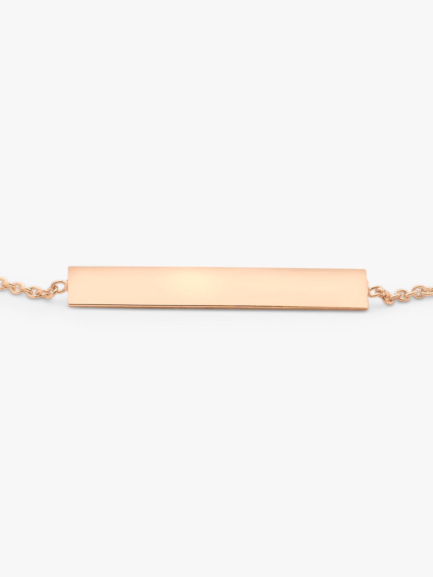 IBB 9ct rose gold horizontal bar bracelet (British brand)