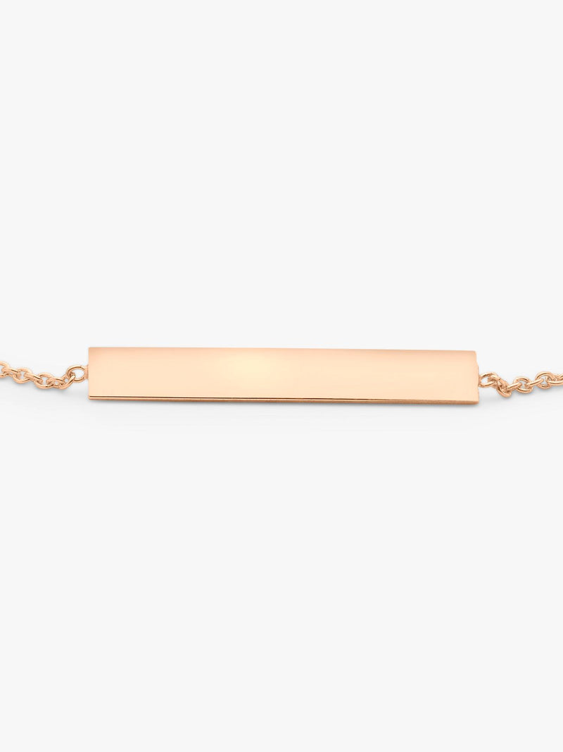 IBB 9ct rose gold horizontal bar bracelet (British brand)