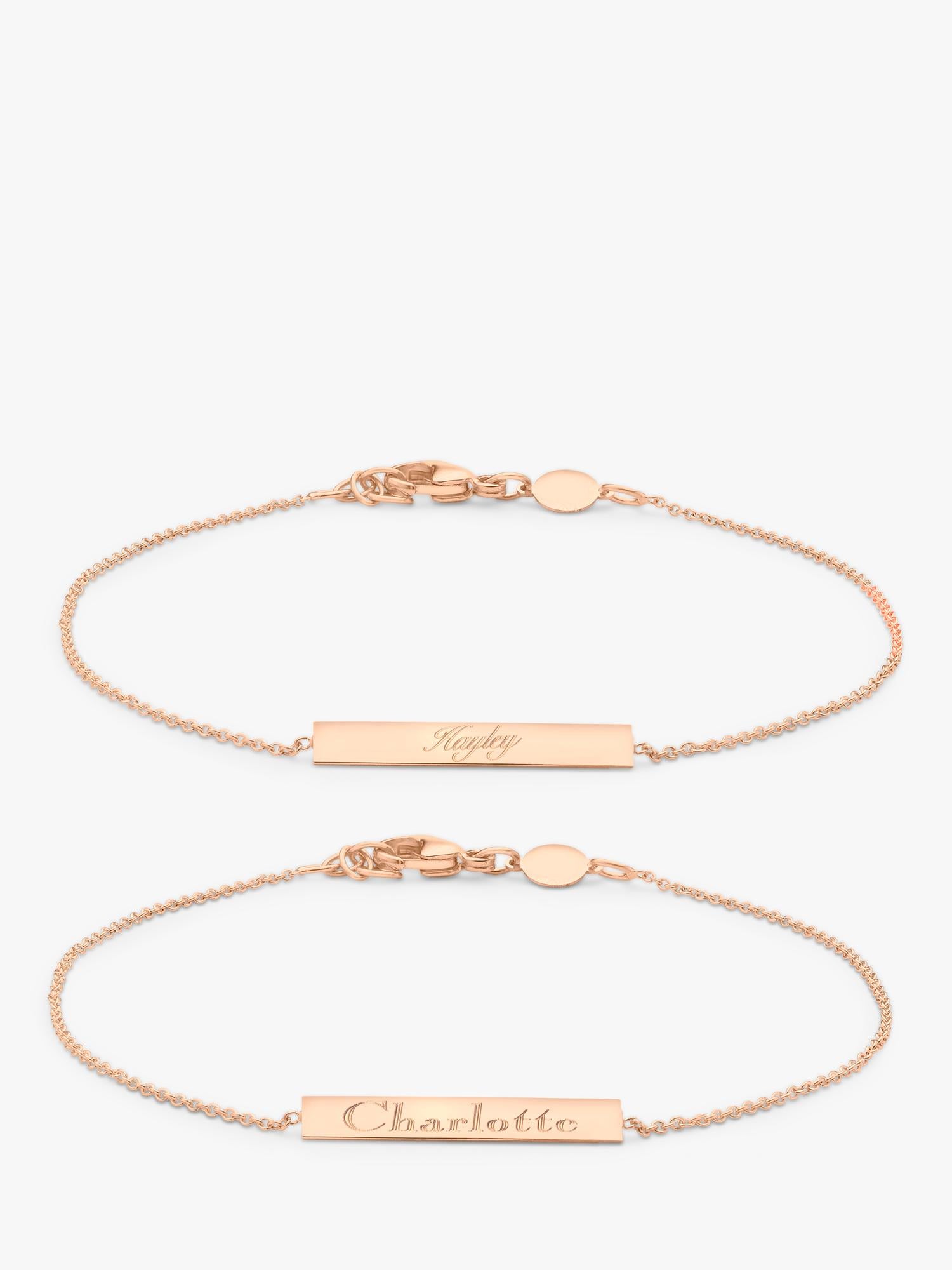 IBB 9ct rose gold horizontal bar bracelet (British brand)
