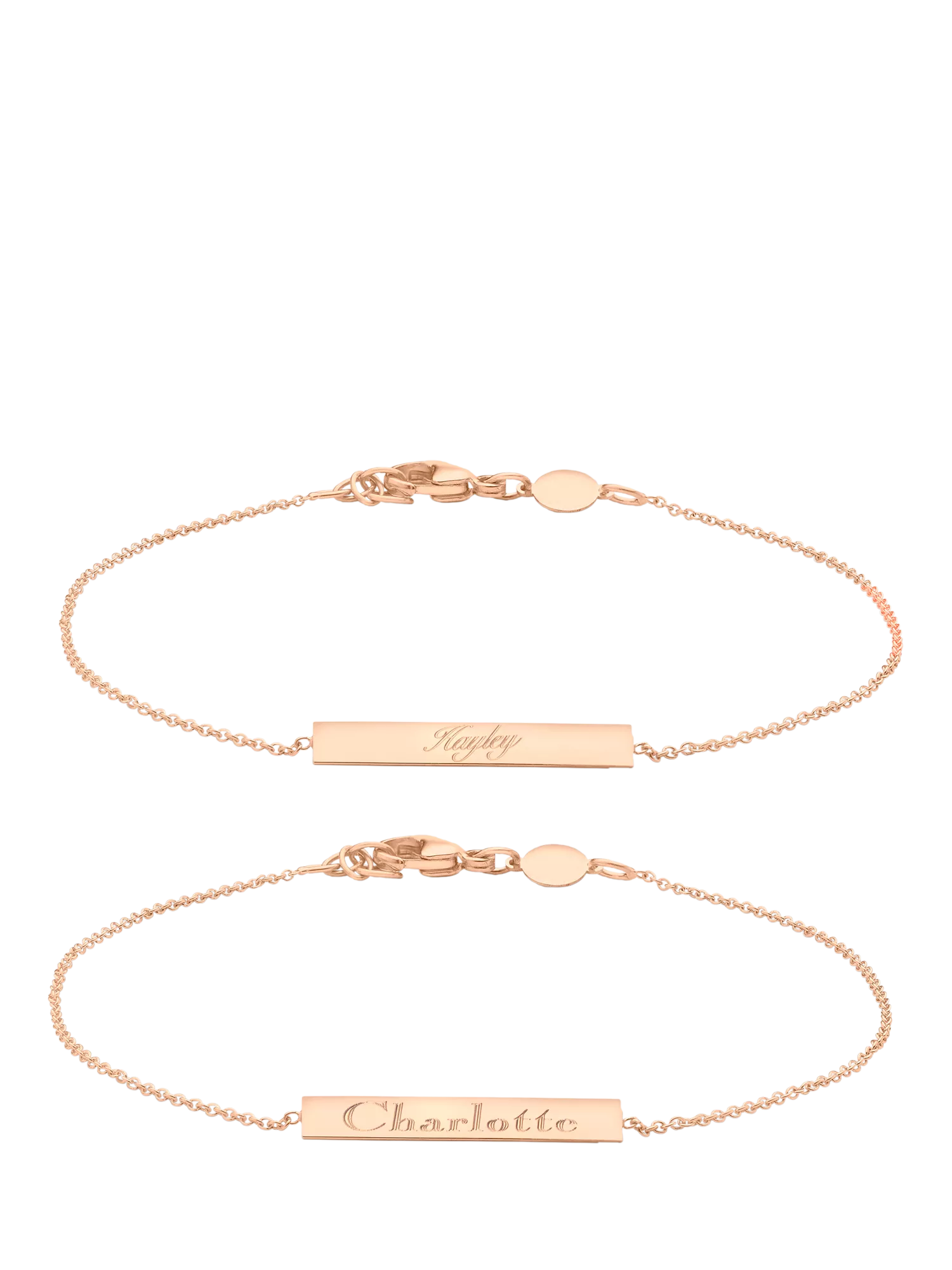 IBB 9ct rose gold horizontal bar bracelet (British brand)