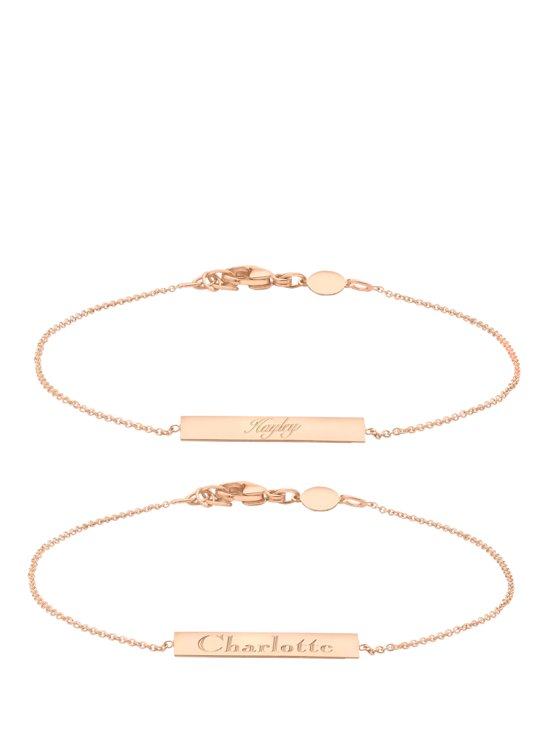 IBB 9ct rose gold horizontal bar bracelet (British brand)