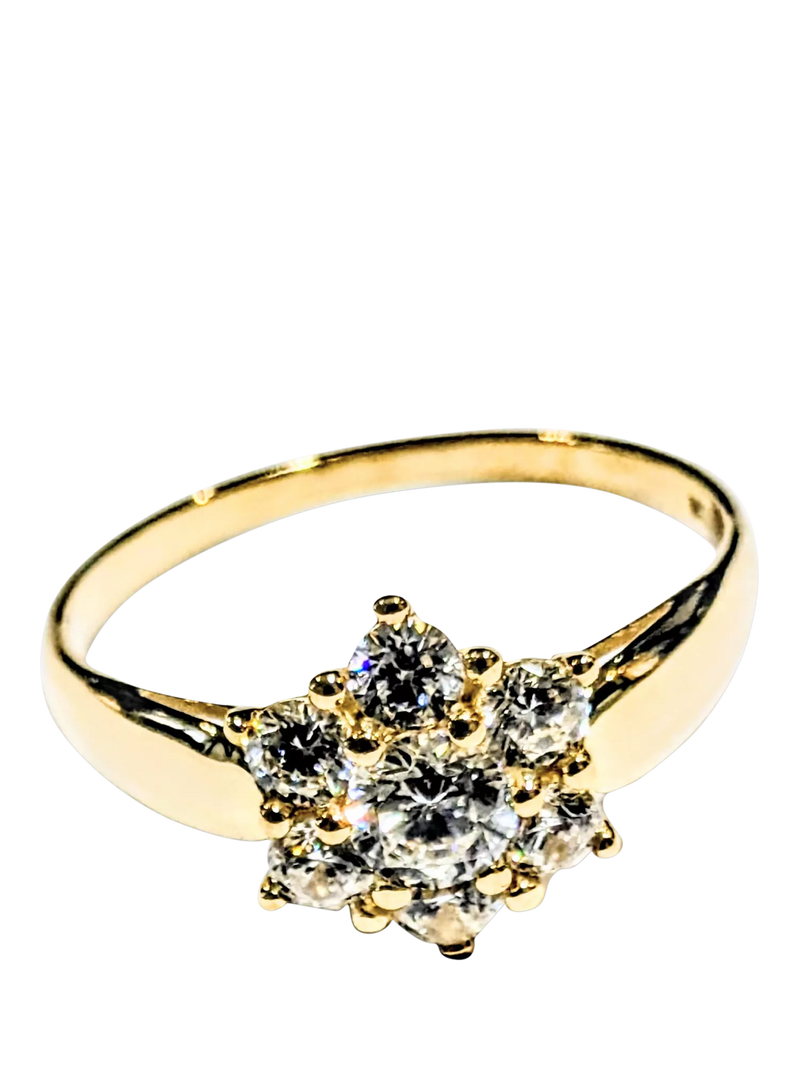 L&T Heirlooms gold CZ ring UK S, imported from the UK