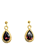 Pre-loved 9ct Yellow Gold Garnet Dropper Earrings