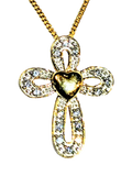 L & T Heirlooms 9ct gold cubic zirconia cross pendant - British product