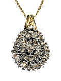 L&T Heirlooms 9ct gold baguette diamond pendant necklace, UK version
