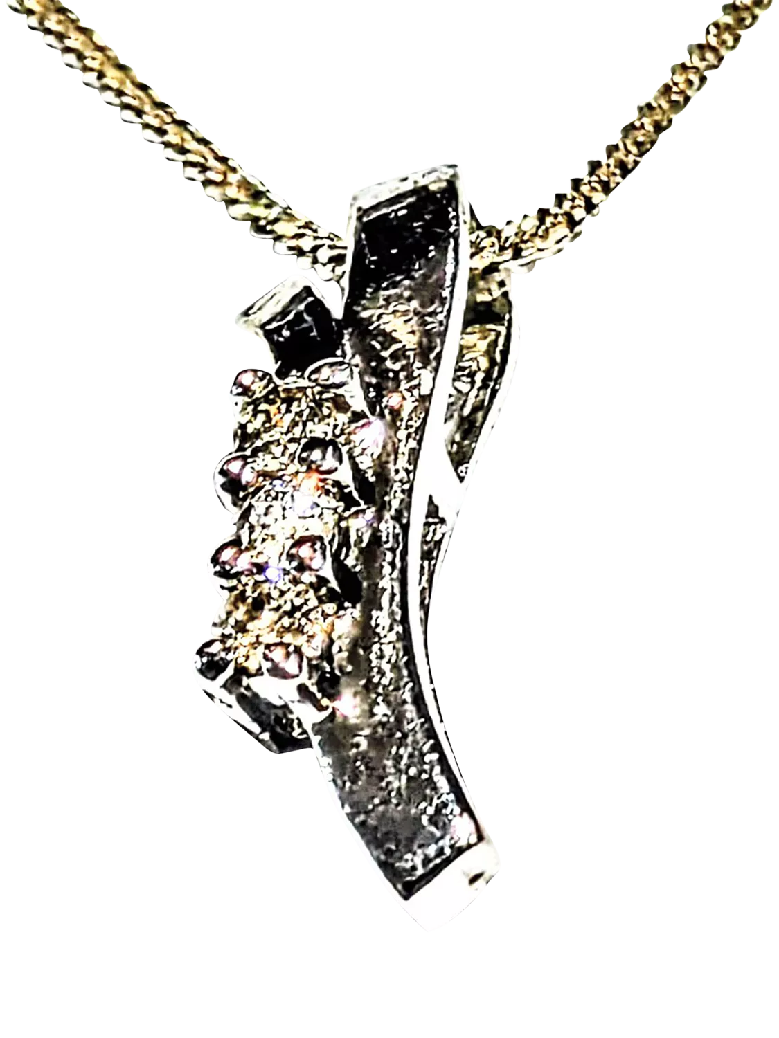 L&T Heirlooms 9ct white gold diamond pendant necklace - British product