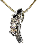 L&T Heirlooms 9ct white gold diamond pendant necklace - British product